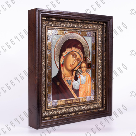 Икона в деревянном киоте 18*24 Казанская БМ