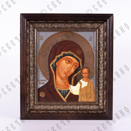 Икона в деревянном киоте 18*24 Казанская БМ