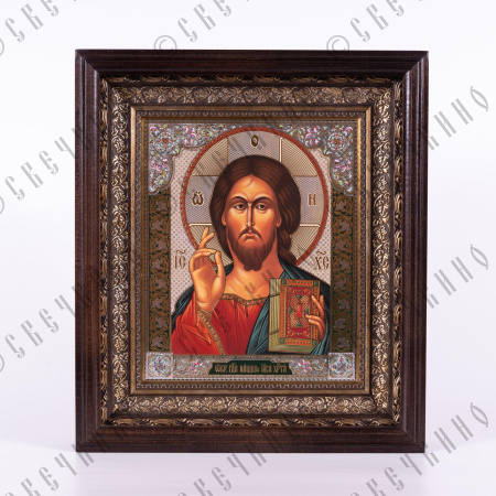 Икона в деревянном киоте 18*24 Спаситель
