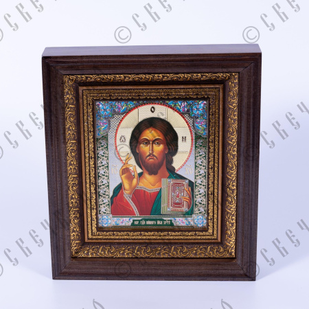Икона в деревянном киоте 11*13  Спаситель